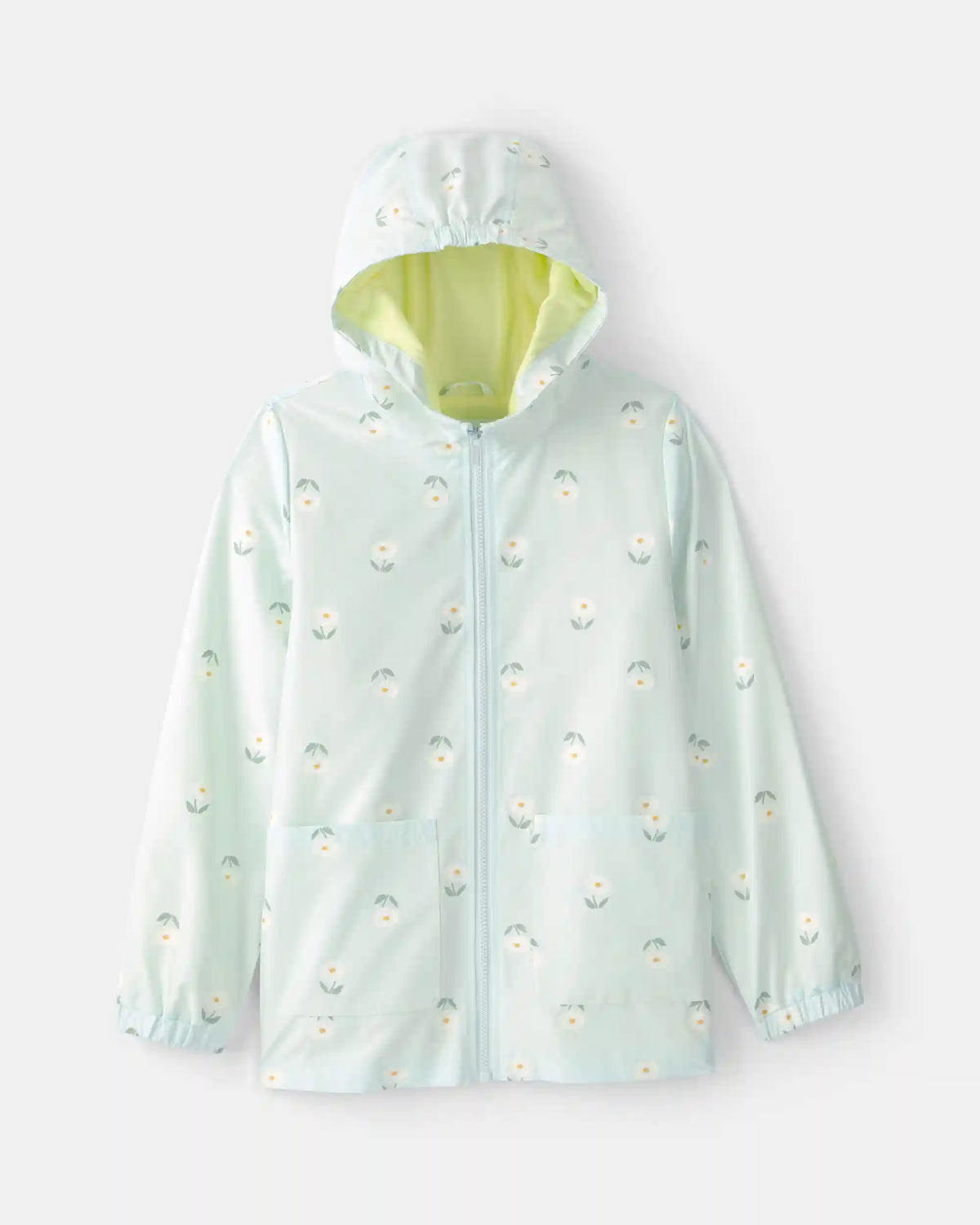 Girls Floral Raincoat - Blue