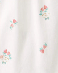 Baby Girl Strawberry Bodysuit - White