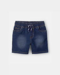 Toddler Boy Denim Drawstring  Shorts - Dark Wash