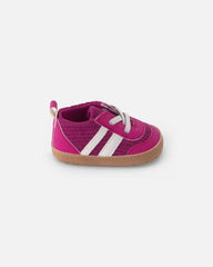 Baby Girl Striped Sneakers - Burgundy