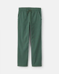 Boys Fleece Wide-Leg Pants - Olive Green