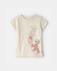 Toddler Girl Curious George Ice Cream Graphic Tee - Cream