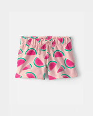 Toddler Girl Watermelon French Terry Shorts - Pink
