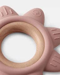 Baby Little Planet Silicone & Wood Teether - Pink