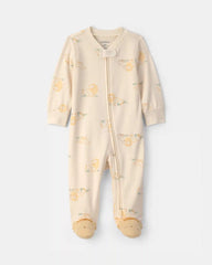 Baby Lion 100% Cotton 2-Way Zip Sleep & Play Pajamas - Ivory