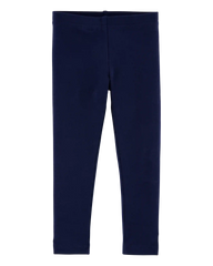 Baby Girl Cotton Stretch Leggings - Navy