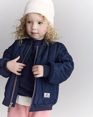 Toddler Quilted Bomber Jacket - Navy