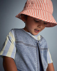 Toddler Boy Zip-Up Denim Vest with Pockets in Avenue Wash - Blue
