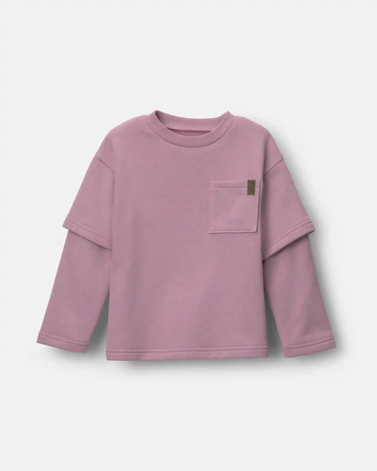 Toddler Long-Sleeve Layered Top - Mauve