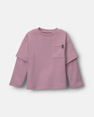 Toddler Long-Sleeve Layered Top - Mauve
