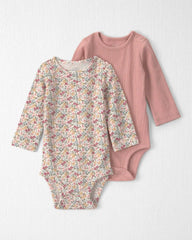 Baby Girl 2-Pack Organic Cotton Bodysuits
