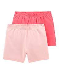 Girls 2-Pack Cartwheel Shorts - Pink