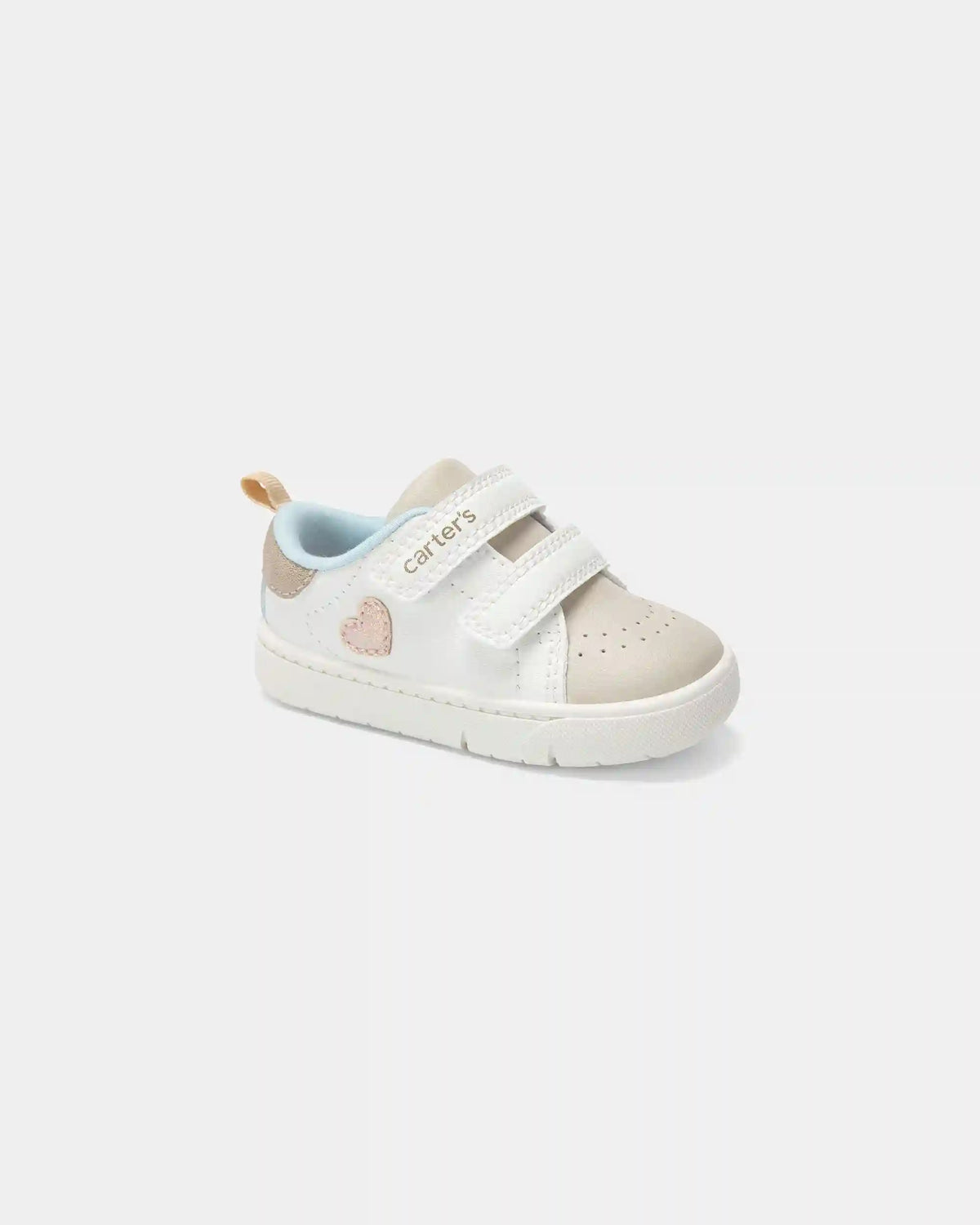 Baby Girl Every Step® First Walker Heart Casual Shoes - White/Tan