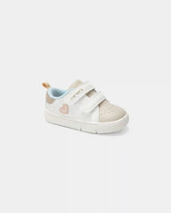 Baby Girl Every Step® First Walker Heart Casual Shoes - White/Tan