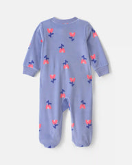 Baby Girl Tulip 2-Way Zip DreamPlush Sleep & Play Pajamas - Blue