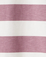 Girls Organic Cotton Henley Top in Stripes