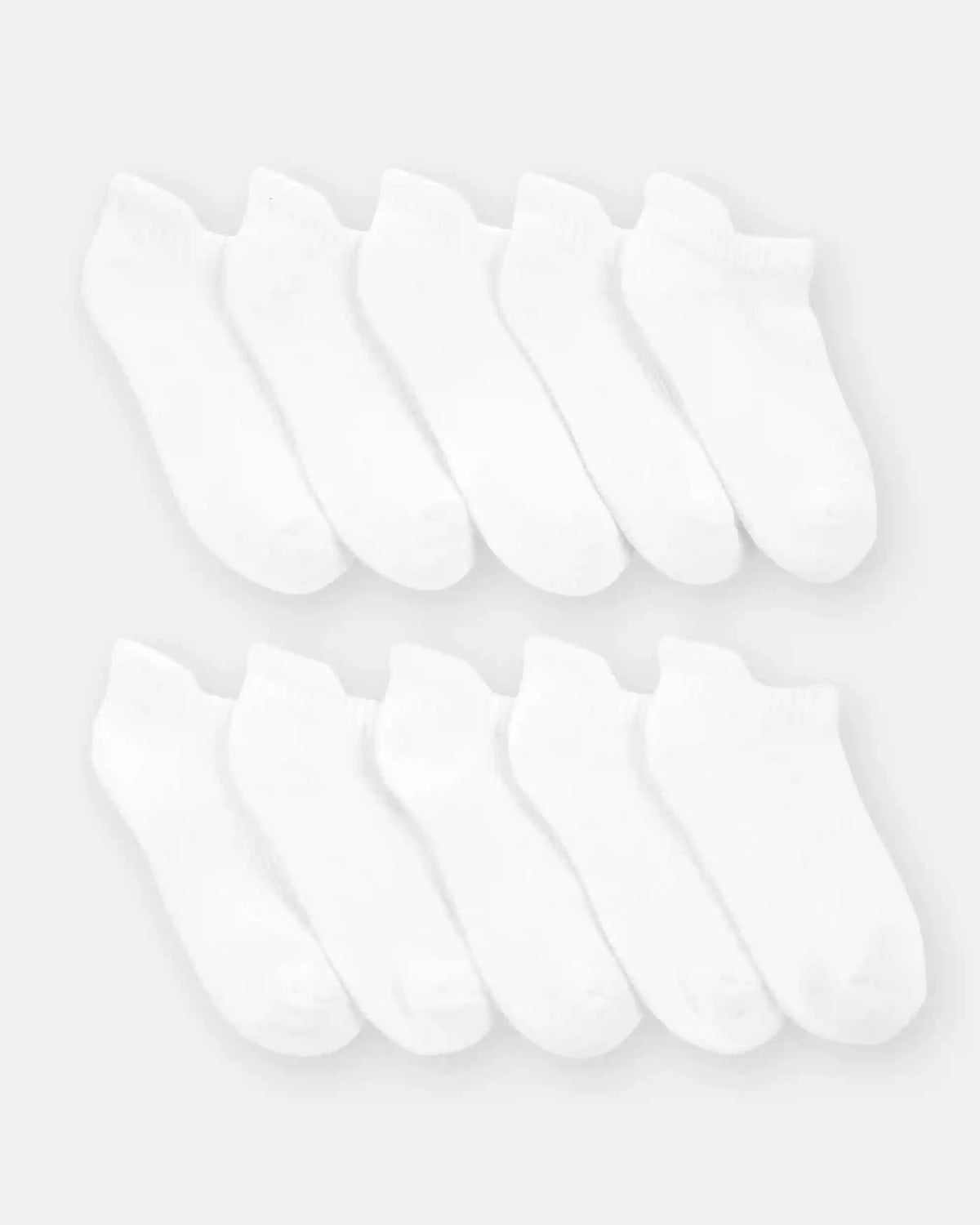 Kid 10-Pack No Show Socks - White