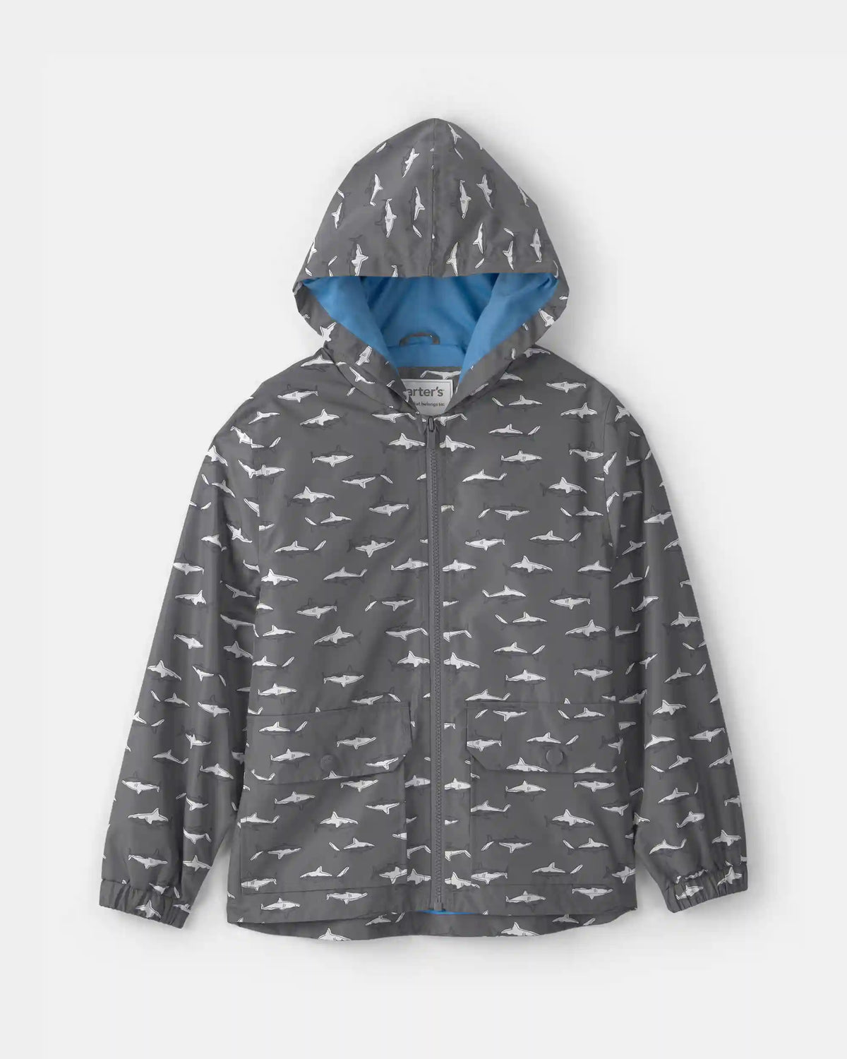 Boys Shark Raincoat - Grey