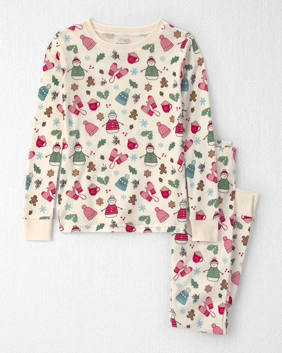 Girls 2-Piece Organic Cotton Pajamas in Winter Wonderland