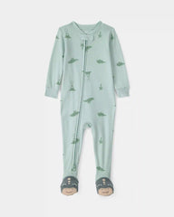 Baby Dinosaur 100% Cotton Snug Fit 1-Piece Pajama - Green