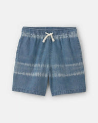 Boys Tie-Dye Denim Shorts - Medium Wash