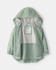 Toddler Boy Dinosaur Raincoat - Green