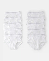 Boys 10-Pack Brief Underwear - White