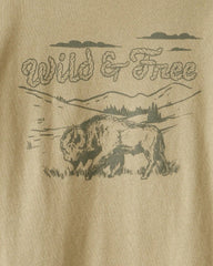 Boys Wild And Free Long-Sleeve Graphic Tee - Brown