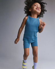Toddler Girl Ribbed Playtime Tank Top - Blue