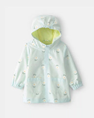 Baby Girl Floral Raincoat - Blue