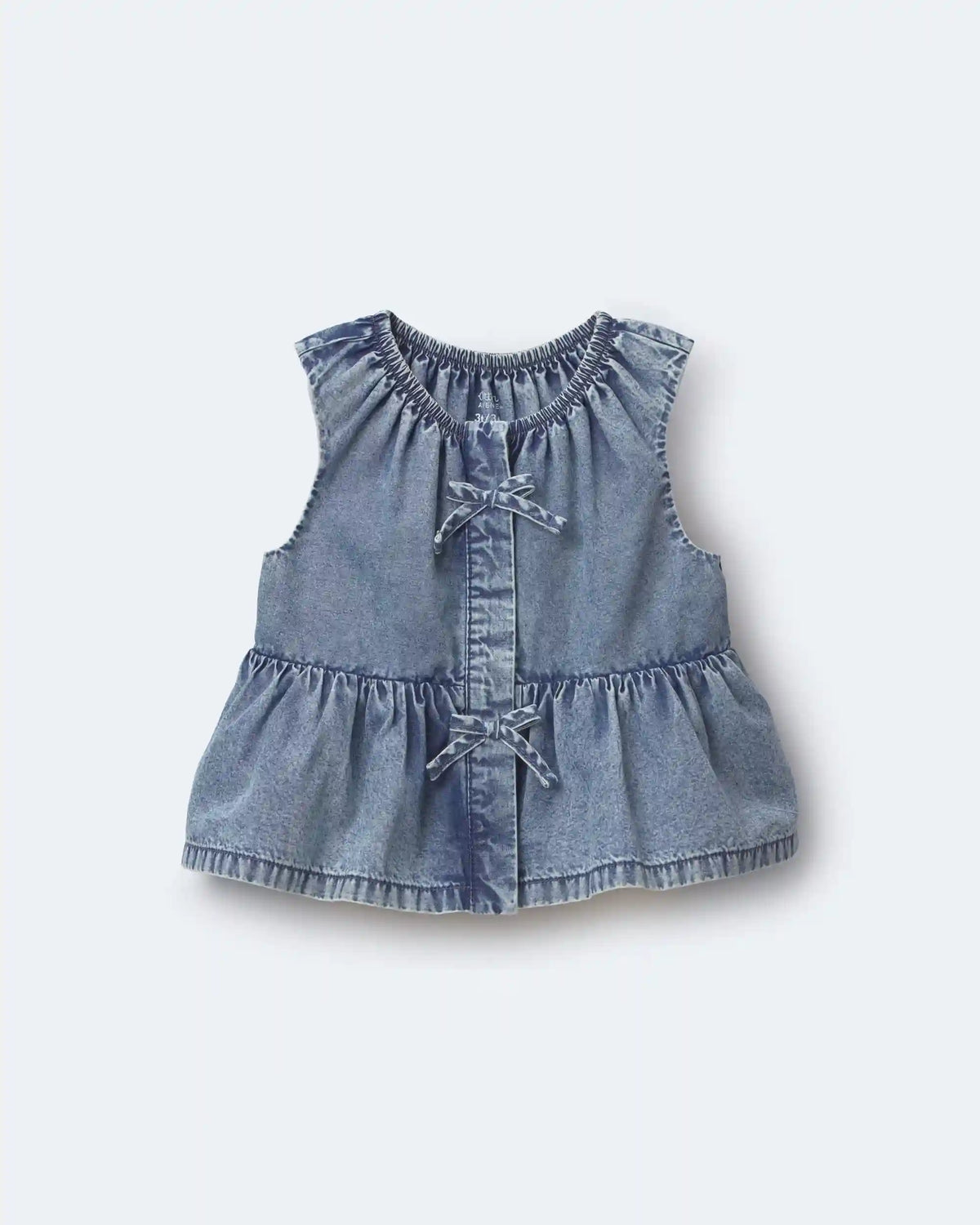 Toddler Girl Peplum Top in Chambray