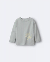 Toddler 'See Ya' Long-Sleeve Pocket Relaxed Graphic Tee - Light Blue