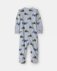 Baby Boy 1-Piece Construction 2-Way Zip DreamPlush Snug Fit Footed Pajama - Blue