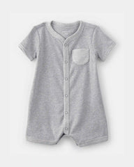 Baby Boy  Short-Sleeve Romper - Grey