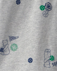 Toddler Boy Bear Long-Sleeve Polo Shirt - Grey