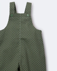 Toddler Checkered Overalls - Olive