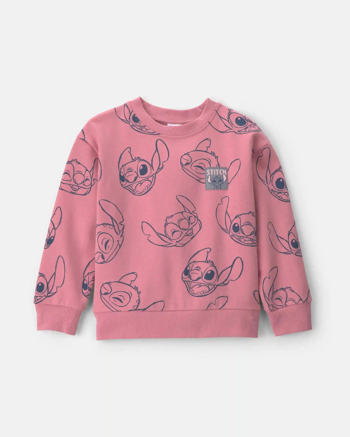 Girls Disney© Stitch Fleece Pullover Sweatshirt - Pink